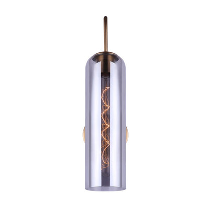 Canarm Eloise 7in 1-Light Wall Sconce | Matte Gold and Smoked Glass | Entryway & Hallway | 6.75 x 4.75 x 19 in | Model IWF740B01GD