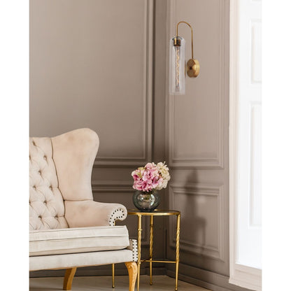 Canarm Eloise 7in 1-Light Wall Sconce | Matte Gold and Smoked Glass | Entryway & Hallway | 6.75 x 4.75 x 19 in | Model IWF740B01GD