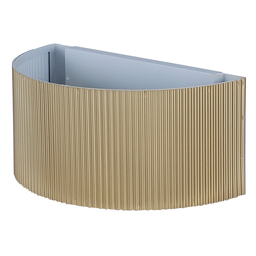 Canarm Scarlett 12in 1-Light Wall Sconce | Painted Gold and Ribbed Gold Drum Shade | Hallway & Living Room | W 12 x D 6 x H 5 in | Model IWL1208A12PGD