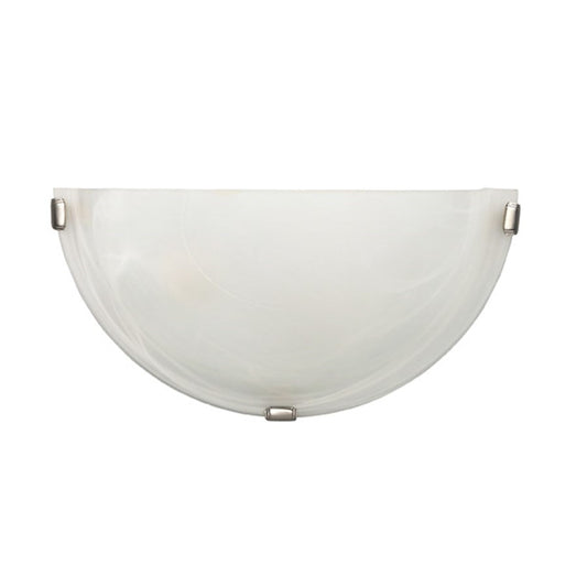 Canarm 12in 1-Light Wall Sconce | Brushed Pewter and White Alabaster Glass Shade | Hallway & Living Room | W 12 x D 4 x H 6 in | Model IWL150B12BPT