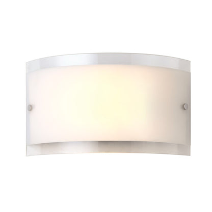 Canarm Logan 12in 1-Light Wall Sconce | Chrome and Opal Glass Shade | Hallway & Bathroom | W 12 x D 4 x H 7 in | Model IWL228B01CH