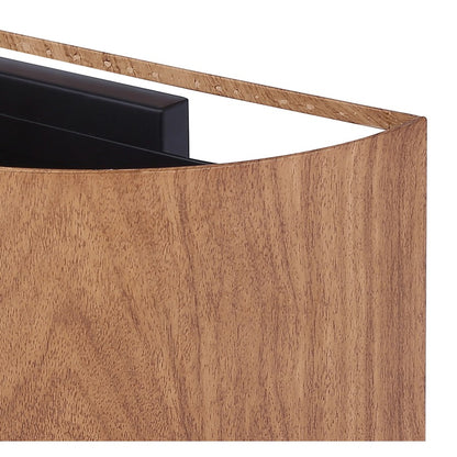 Canarm Dexter 13in 1-Light Wall Sconce | Matte Black and Faux Wood | Hallway & Entryway | W 13 x D 7 x H 5 in | Model IWL318A13BKW