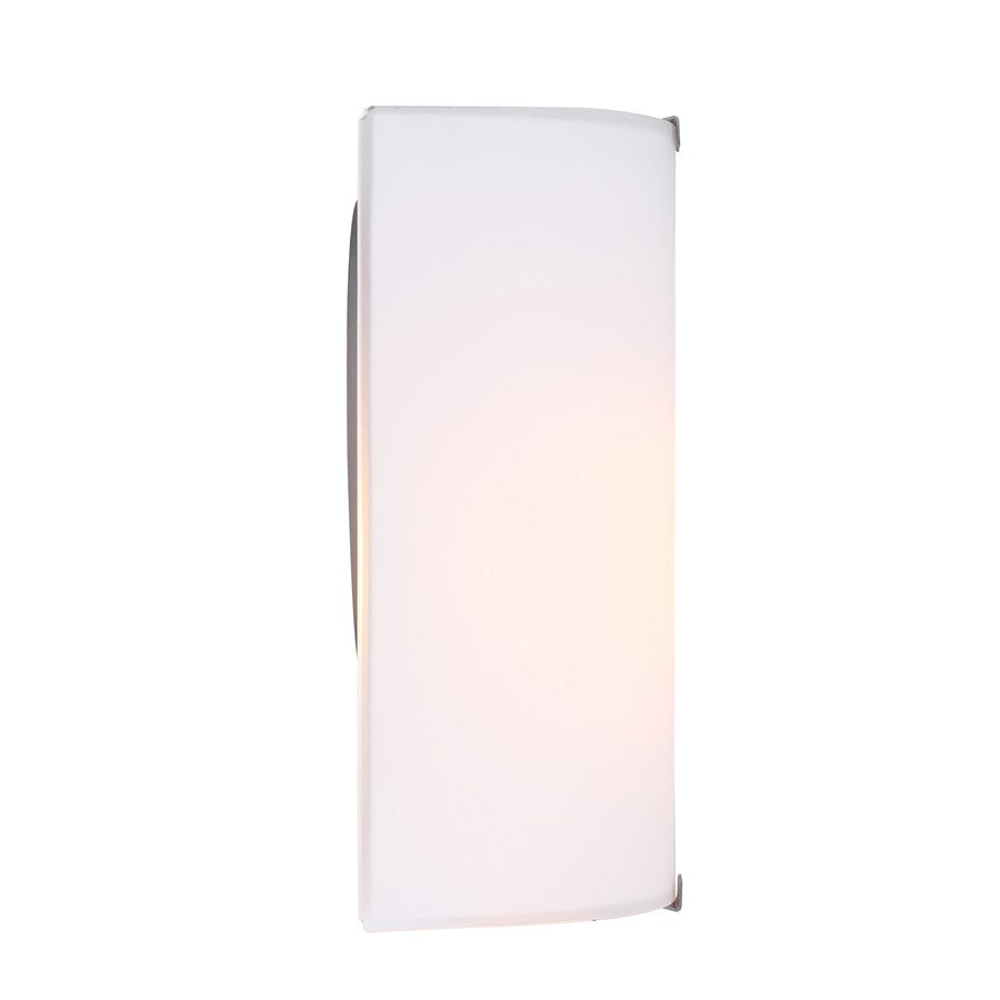Canarm Signature 7in 1-Light Wall Sconce | Modern Grey Metal and Opal Glass | Hallway & Bathroom Accent Light | 7 x 3.25 x 8.25 in | Model IWL415B07GY
