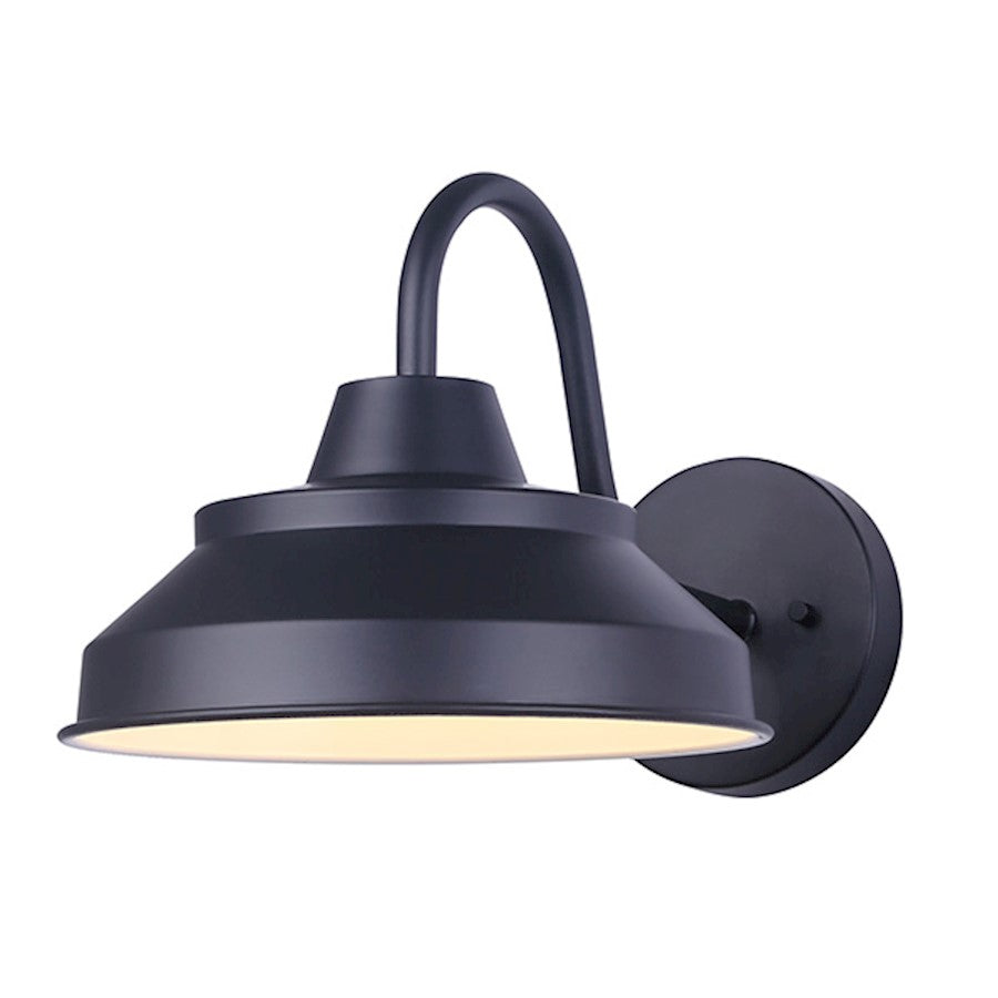Canarm LED Outdoor 9in Wall Sconce | Modern Black Metal and Acrylic | Entryway & Patio | 1400 Lumens, 3000K, 21W | Model LBL167A10WACBK