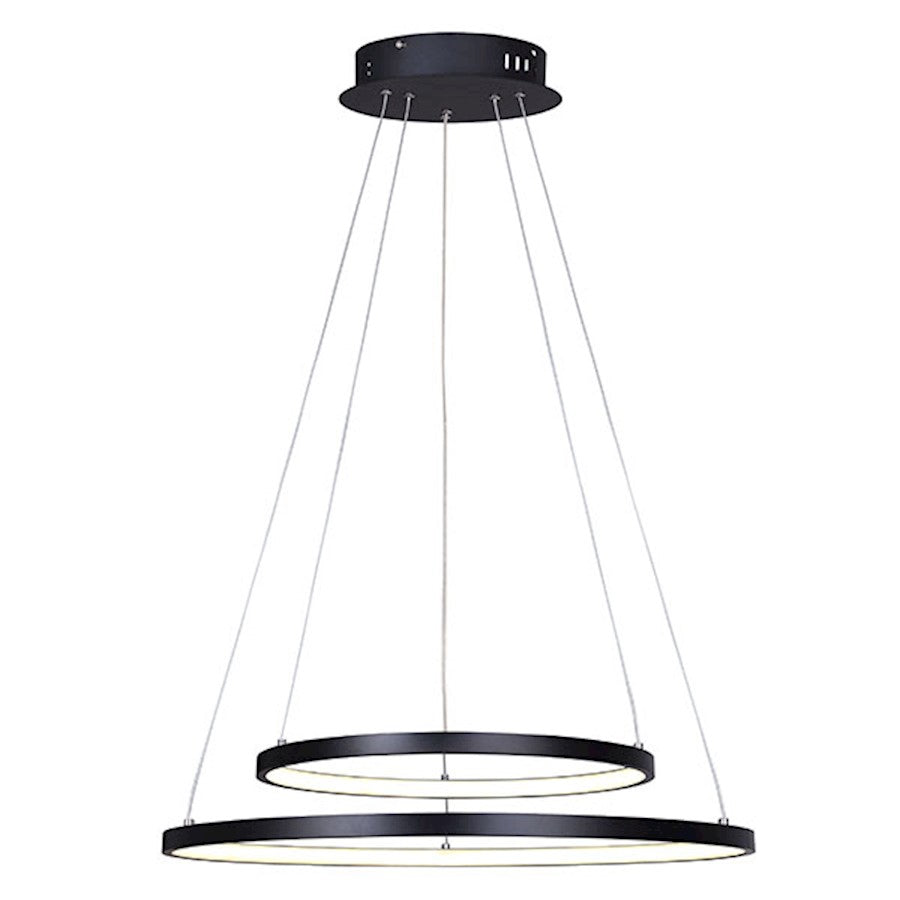 Canarm Lexie 24in LED Chandelier | Oil Rubbed Bronze and Acrylic | Dining Room & Living Room | 24 x 24 x 16 in, 3020 Lumens | Model LCH128A24BK