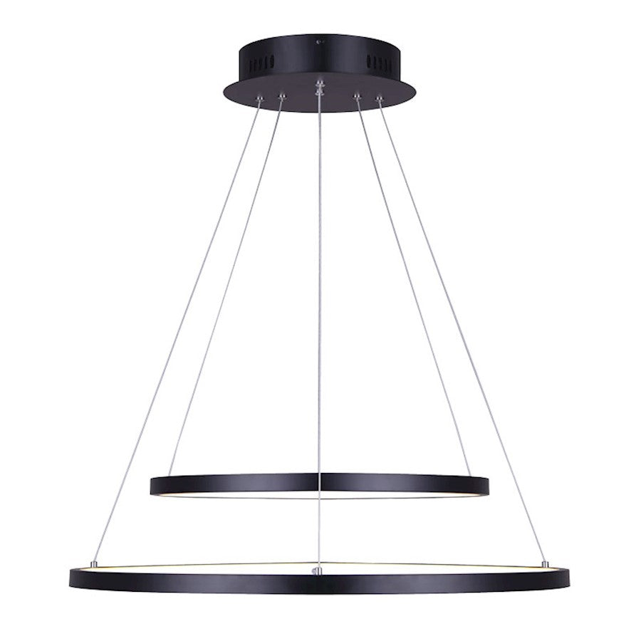 Canarm Lexie 24in LED Chandelier | Oil Rubbed Bronze and Acrylic | Dining Room & Living Room | 24 x 24 x 16 in, 3020 Lumens | Model LCH128A24BK