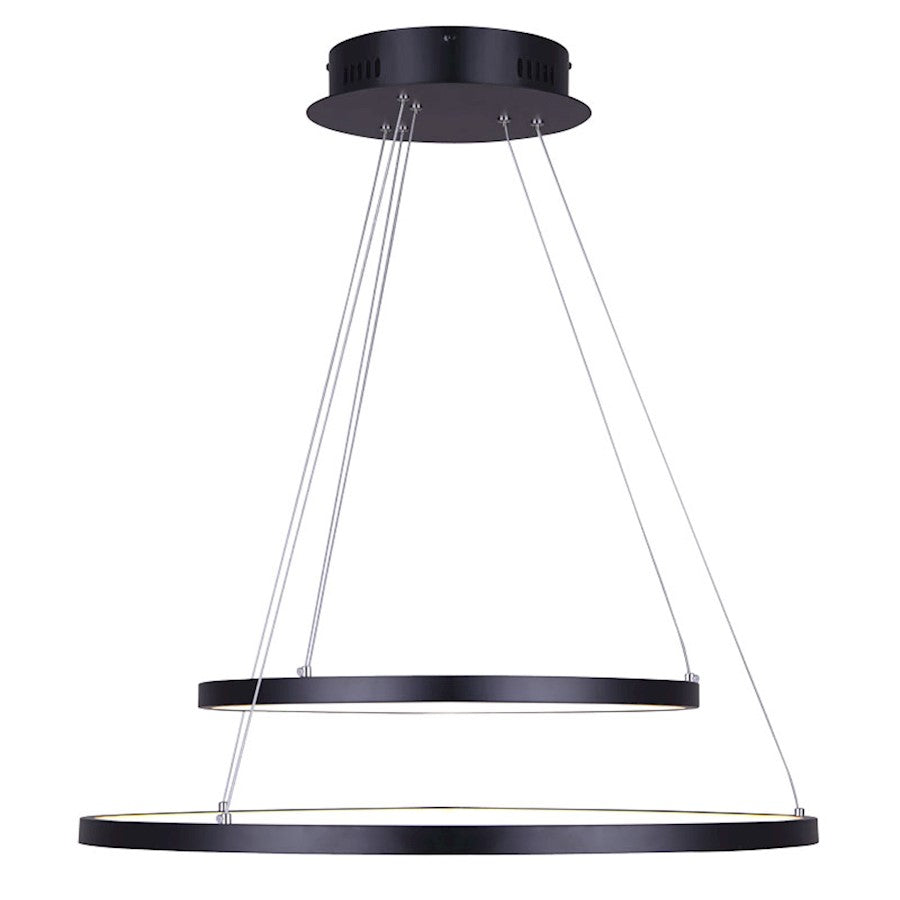 Canarm Lexie 24in LED Chandelier | Oil Rubbed Bronze and Acrylic | Dining Room & Living Room | 24 x 24 x 16 in, 3020 Lumens | Model LCH128A24BK