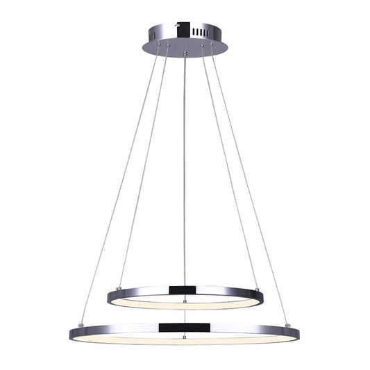 Canarm Lexi 24in LED Chandelier | Chrome and Acrylic | Dining Room & Living Room | 24 x 24 x 16 in, 3020 Lumens | Model LCH128A24CH