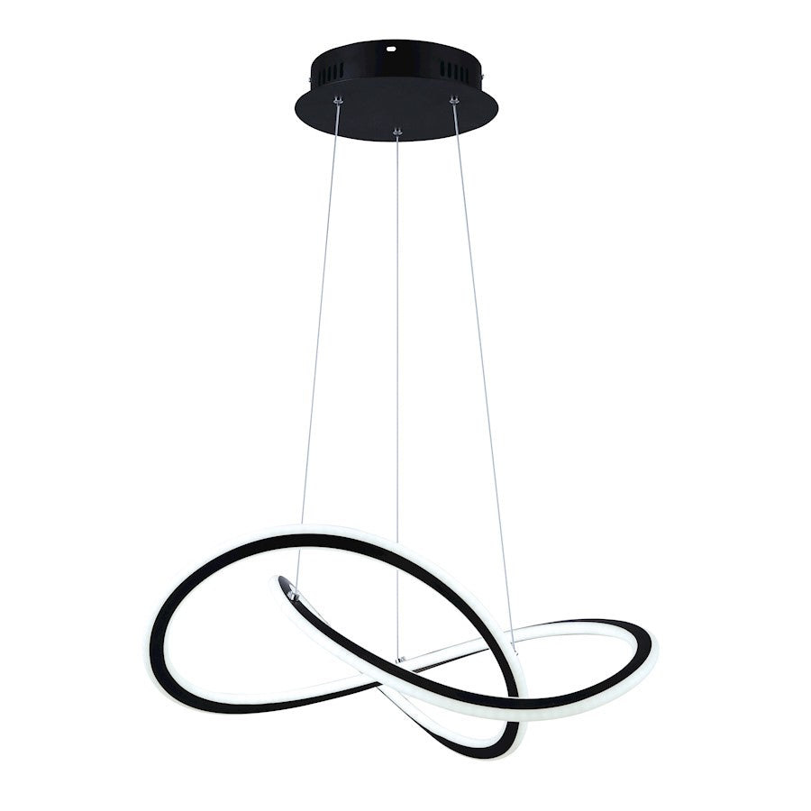 Canarm Zola 21in LED Chandelier | Black Metal and Acrylic | Dining Room & Living Room | 21 x 21 x 18 in, 2500 Lumens | Model LCH155A21BK