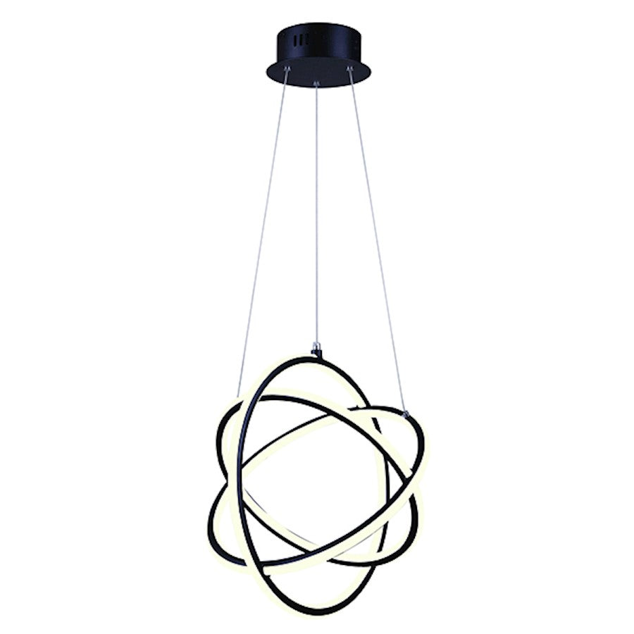 Canarm Trinity 16in LED Chandelier | Modern Black Metal & Acrylic | Dining Room & Living Room | 16 x 16 x 20 in | Model LCH157A17BK