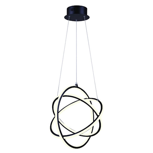 Canarm Trinity 16in LED Chandelier | Modern Black Metal & Acrylic | Dining Room & Living Room | 16 x 16 x 20 in | Model LCH157A17BK