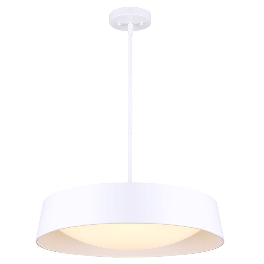 Canarm Adira 22in LED Chandelier | Modern White Metal | Dining Room & Living Room | 22 x 22 x 13.5 in | Model LCH177A22WH