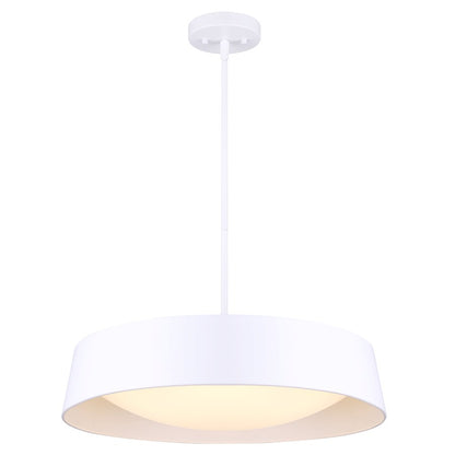 Canarm Adira 22in LED Chandelier | Modern White Metal | Dining Room & Living Room | 22 x 22 x 13.5 in | Model LCH177A22WH