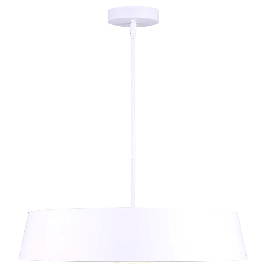 Canarm Adira 22in LED Chandelier | Modern White Metal | Dining Room & Living Room | 22 x 22 x 13.5 in | Model LCH177A22WH
