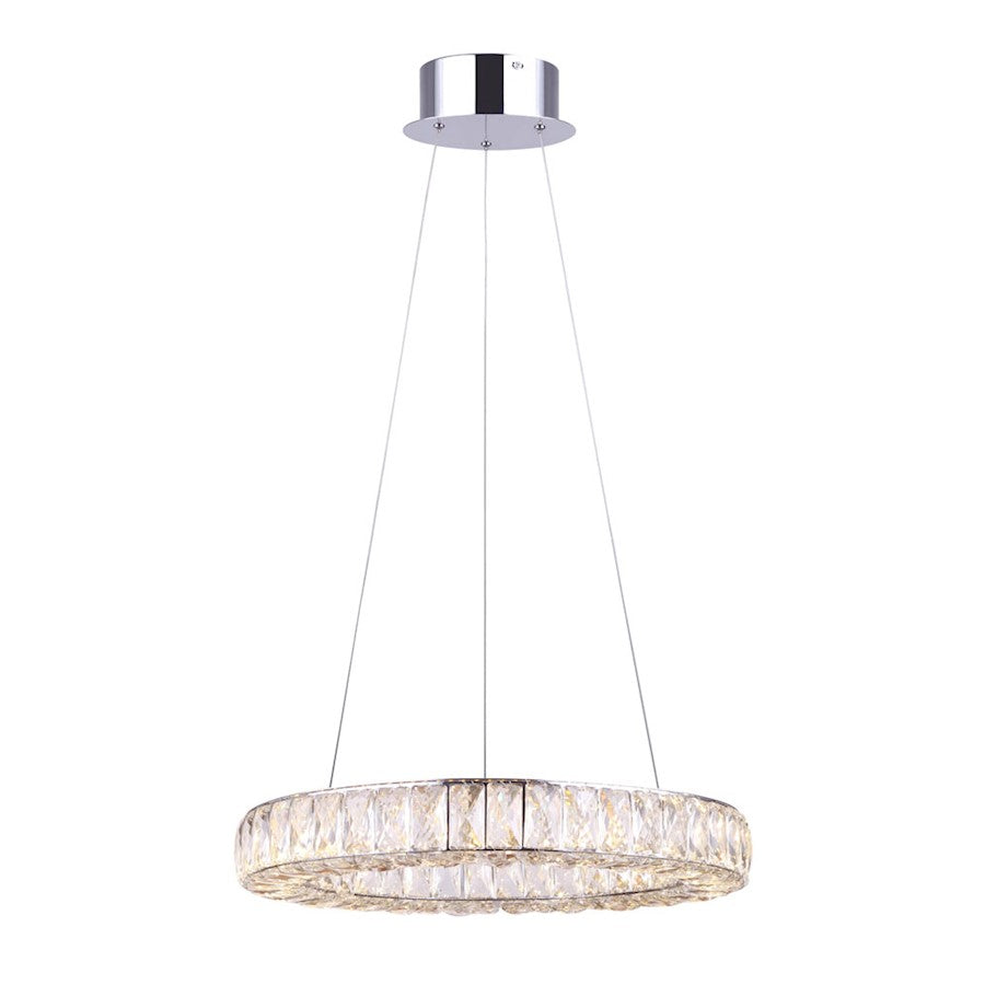 Canarm Ellie 20in 1-Light Chandelier | Modern Chrome Metal | Dining Room & Living Room | 19.75 x 14 x 19.75 in | Model LCH184A20CH