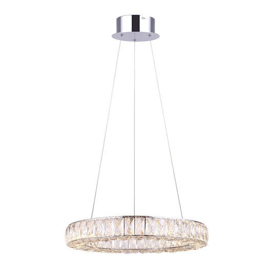 Canarm Ellie 20in 1-Light Chandelier | Modern Chrome Metal | Dining Room & Living Room | 19.75 x 14 x 19.75 in | Model LCH184A20CH