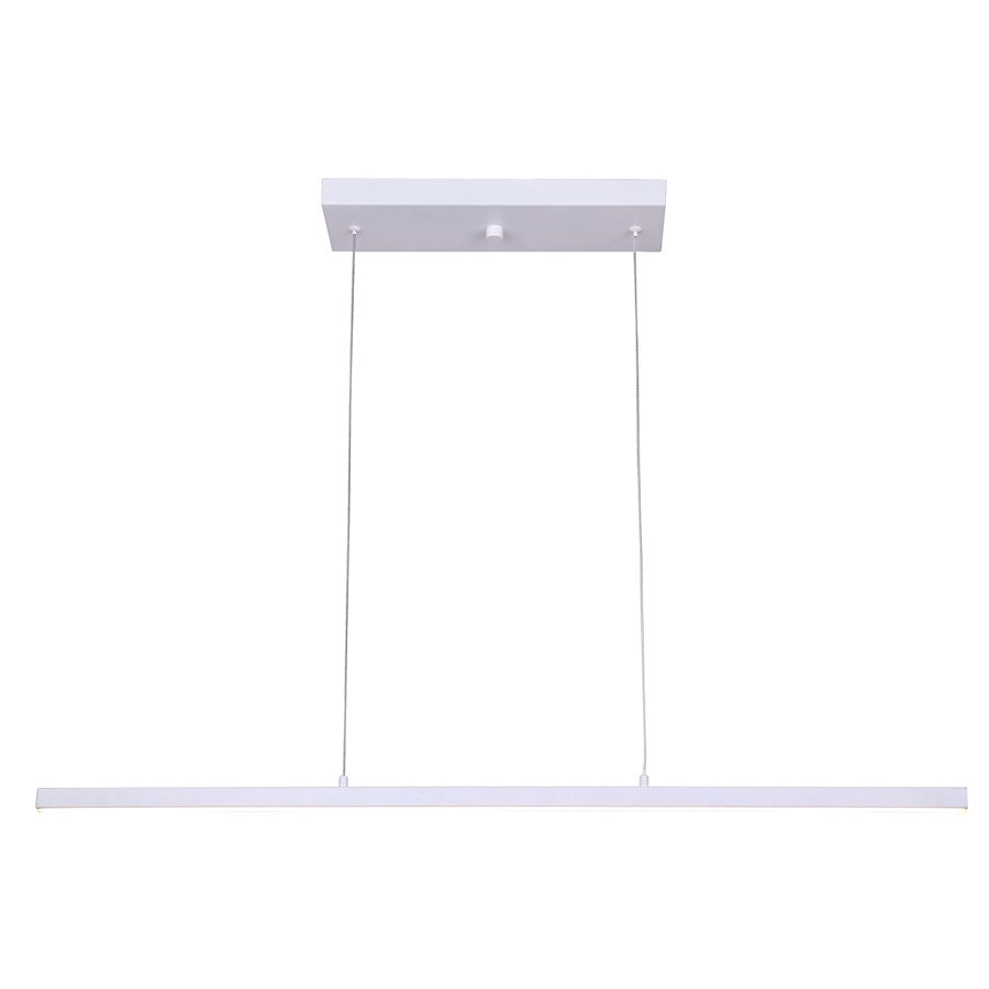 Canarm Maxton 36in 1-Light Chandelier | Modern White Metal | Dining Room & Foyer | 36 x 4 x 3 in | Model LCH190A36WH