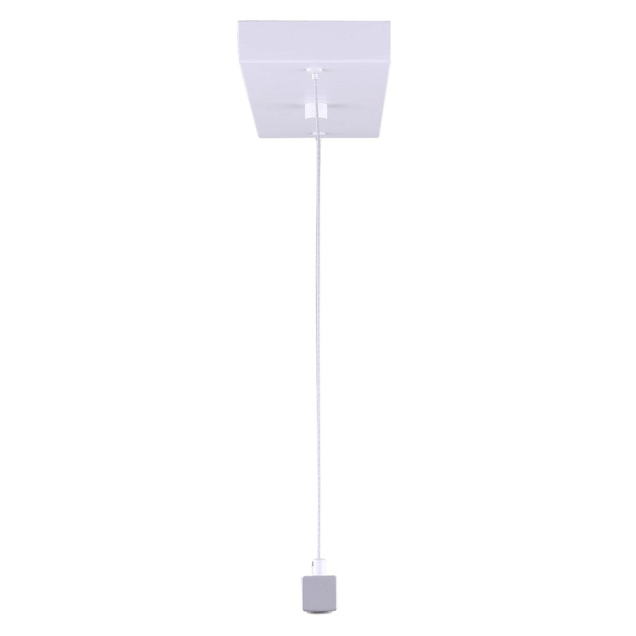 Canarm Maxton 36in 1-Light Chandelier | Modern White Metal | Dining Room & Foyer | 36 x 4 x 3 in | Model LCH190A36WH