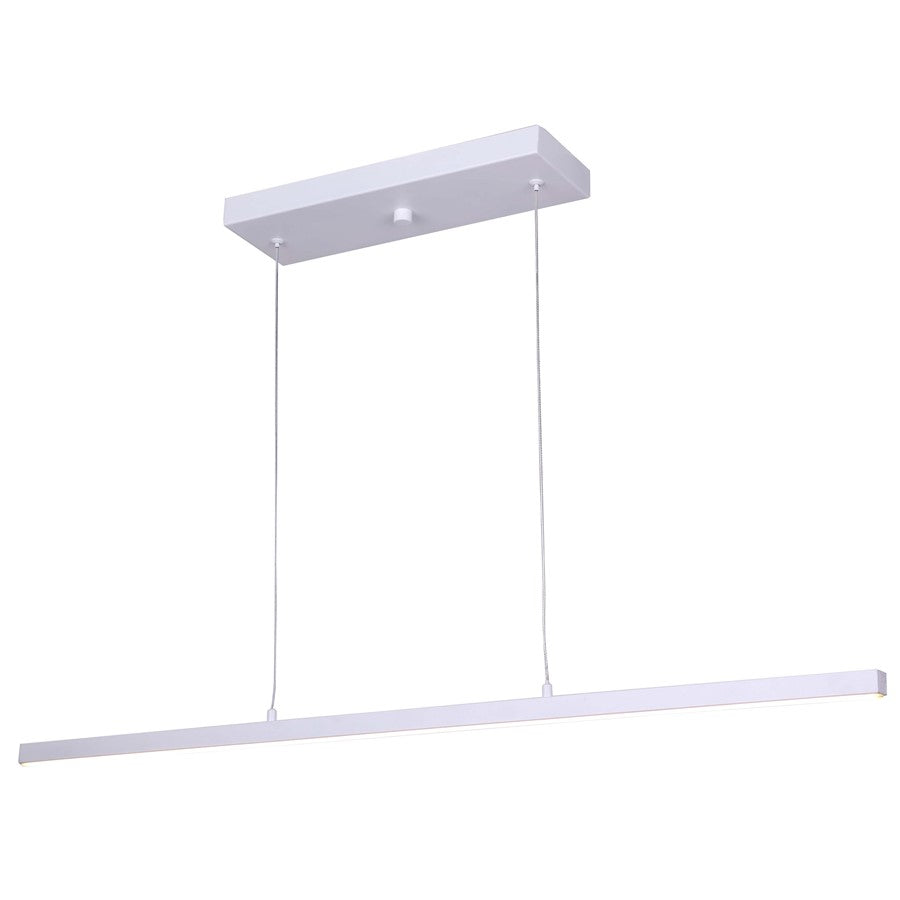 Canarm Maxton 36in 1-Light Chandelier | Modern White Metal | Dining Room & Foyer | 36 x 4 x 3 in | Model LCH190A36WH