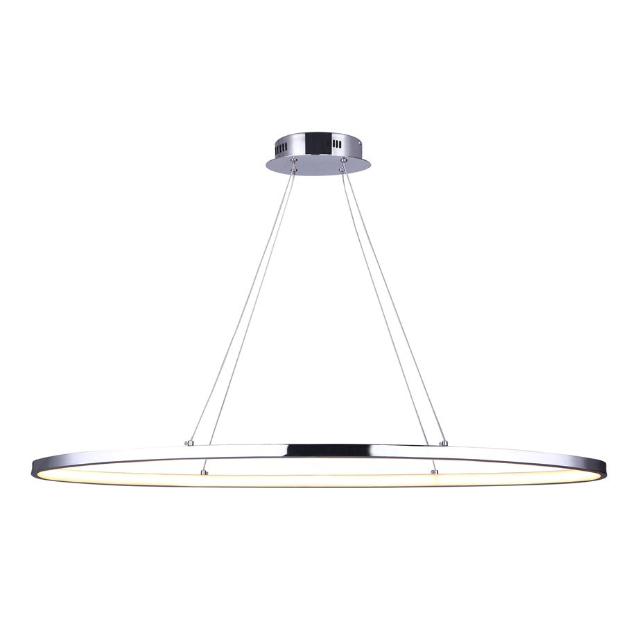 Canarm Laila 37in 1-Light Chandelier | Modern Chrome Metal | Dining Room & Open Spaces | 37 x 8 x 16 in | Model LCH193A37CH