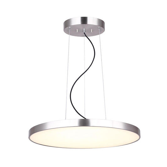 Canarm Lenox 24in LED Chandelier | Brushed Nickel and White Acrylic | Dining Room & Living Room | 24 x 4-64 in | Model LCH230A24BN