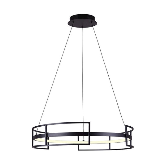 Canarm Amora 24in LED Chandelier | Black Silicone Rubber | Dining Room & Living Room | 24 x 24 x 18-64 in | Model LCH231A24BK