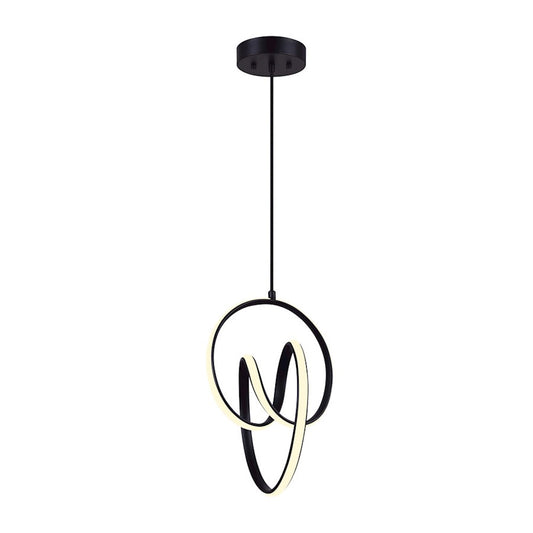 Canarm Jase 11in 1-Light LED Chandelier | Matte Black Metal and Silicone Rubber | Dining Room & Kitchen Island | 11 x 11 x 78 in | Model LCH232A11BK