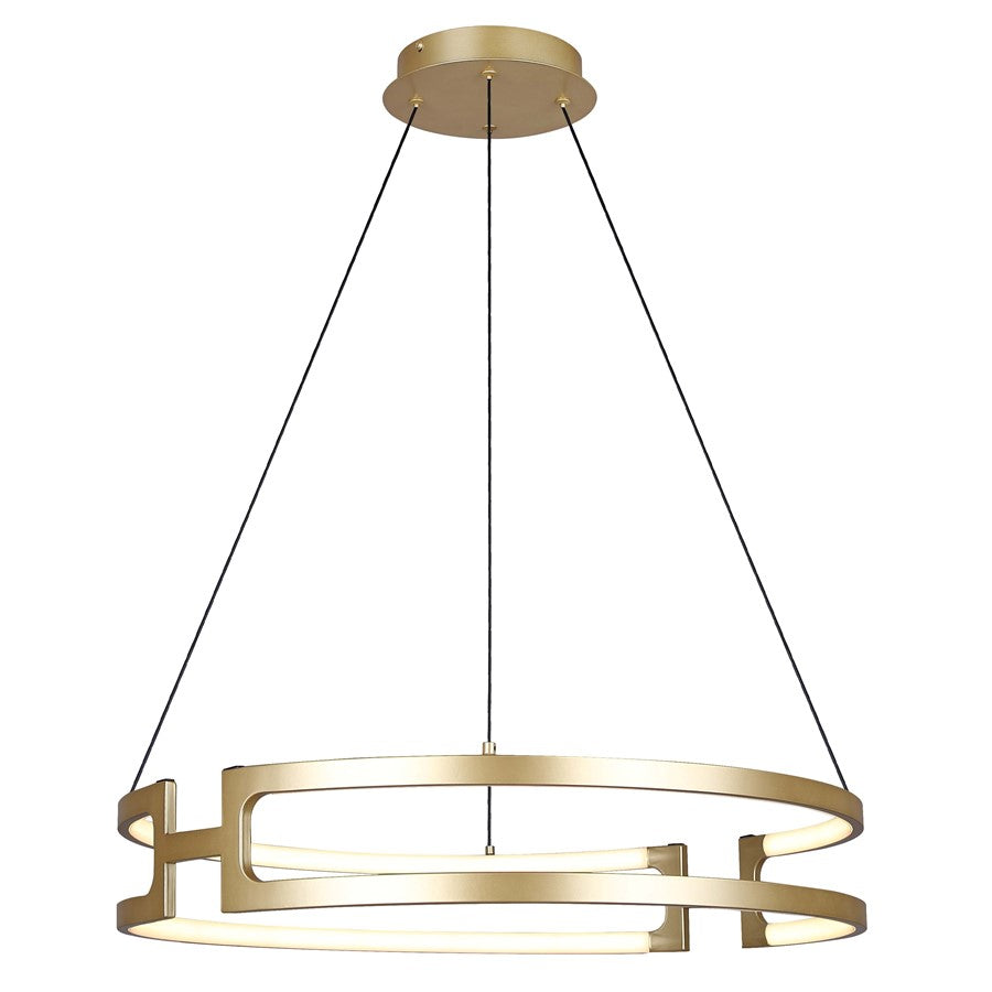 Canarm Bettony 24in 1-Light LED Chandelier | Gold Steel | Dining Room & Living Room & Entryway | 24 x 24 x 18 in | Model LCH278A24PGD