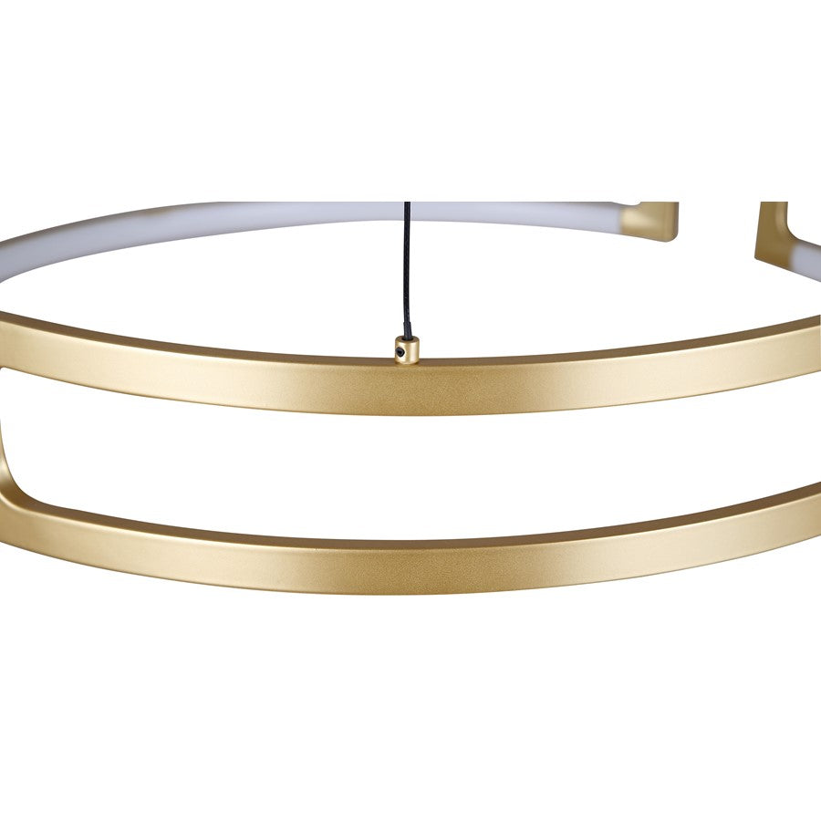Canarm Bettony 24in 1-Light LED Chandelier | Gold Steel | Dining Room & Living Room & Entryway | 24 x 24 x 18 in | Model LCH278A24PGD