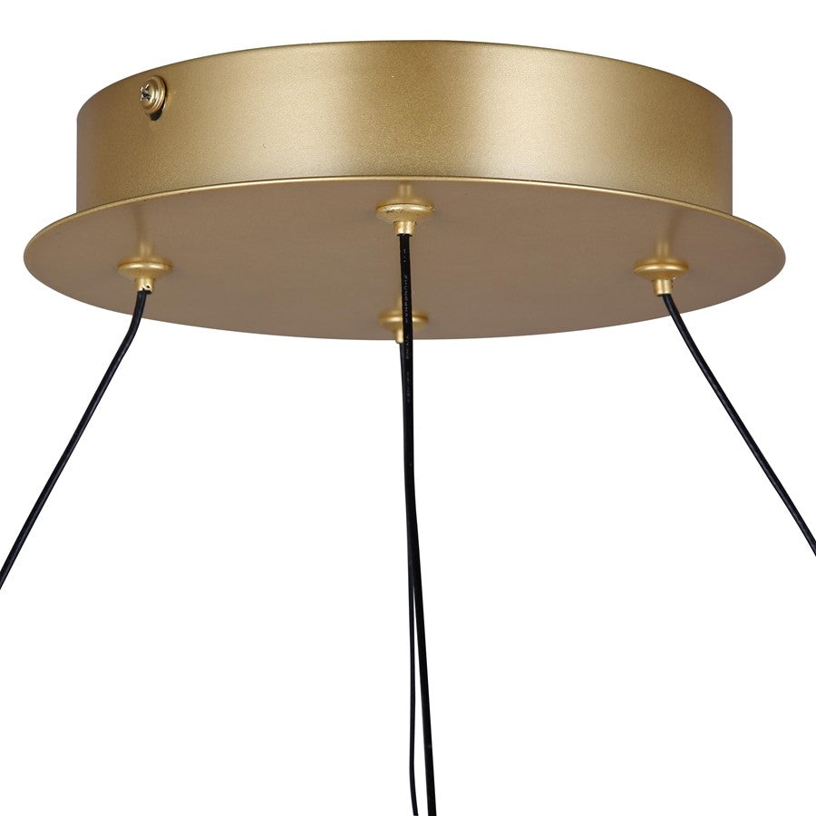 Canarm Bettony 24in 1-Light LED Chandelier | Gold Steel | Dining Room & Living Room & Entryway | 24 x 24 x 18 in | Model LCH278A24PGD