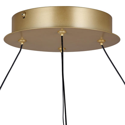 Canarm Bettony 24in 1-Light LED Chandelier | Gold Steel | Dining Room & Living Room & Entryway | 24 x 24 x 18 in | Model LCH278A24PGD