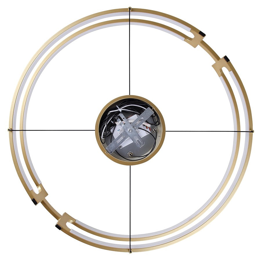 Canarm Bettony 24in 1-Light LED Chandelier | Gold Steel | Dining Room & Living Room & Entryway | 24 x 24 x 18 in | Model LCH278A24PGD