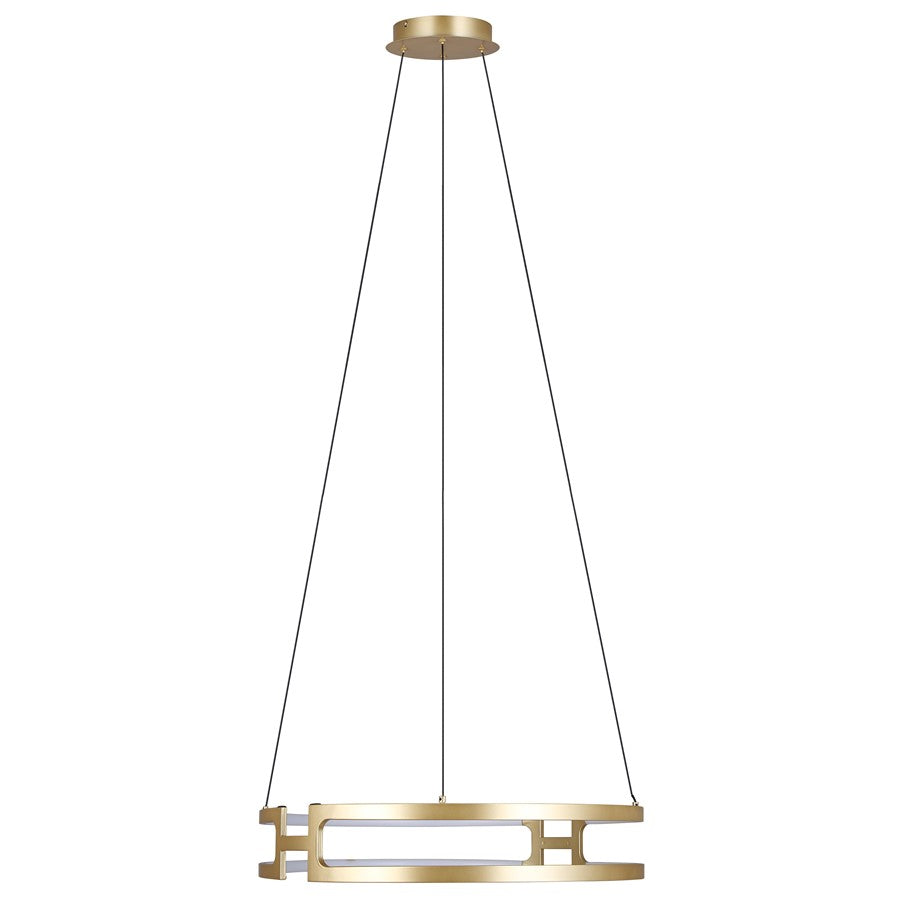 Canarm Bettony 24in 1-Light LED Chandelier | Gold Steel | Dining Room & Living Room & Entryway | 24 x 24 x 18 in | Model LCH278A24PGD