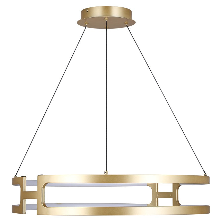 Canarm Bettony 24in 1-Light LED Chandelier | Gold Steel | Dining Room & Living Room & Entryway | 24 x 24 x 18 in | Model LCH278A24PGD