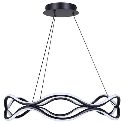 Canarm Castra 23in 3-Light LED Chandelier | Matte Black Metal | Dining Room & Kitchen Island | 1900 Lumens, Dimmable 3CCT | Model LCH280A24BK