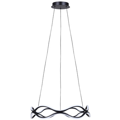 Canarm Castra 23in 3-Light LED Chandelier | Matte Black Metal | Dining Room & Kitchen Island | 1900 Lumens, Dimmable 3CCT | Model LCH280A24BK