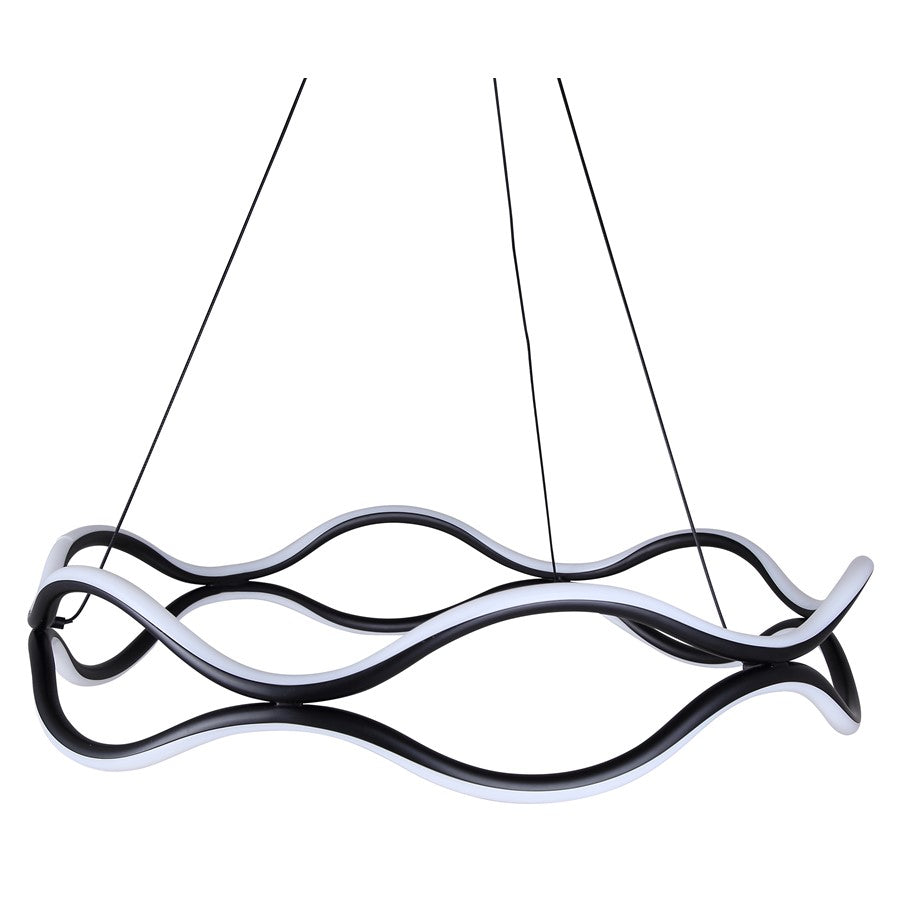 Canarm Castra 23in 3-Light LED Chandelier | Matte Black Metal | Dining Room & Kitchen Island | 1900 Lumens, Dimmable 3CCT | Model LCH280A24BK