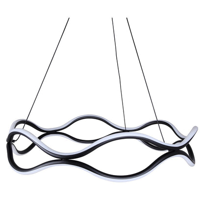 Canarm Castra 23in 3-Light LED Chandelier | Matte Black Metal | Dining Room & Kitchen Island | 1900 Lumens, Dimmable 3CCT | Model LCH280A24BK