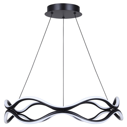 Canarm Castra 23in 3-Light LED Chandelier | Matte Black Metal | Dining Room & Kitchen Island | 1900 Lumens, Dimmable 3CCT | Model LCH280A24BK