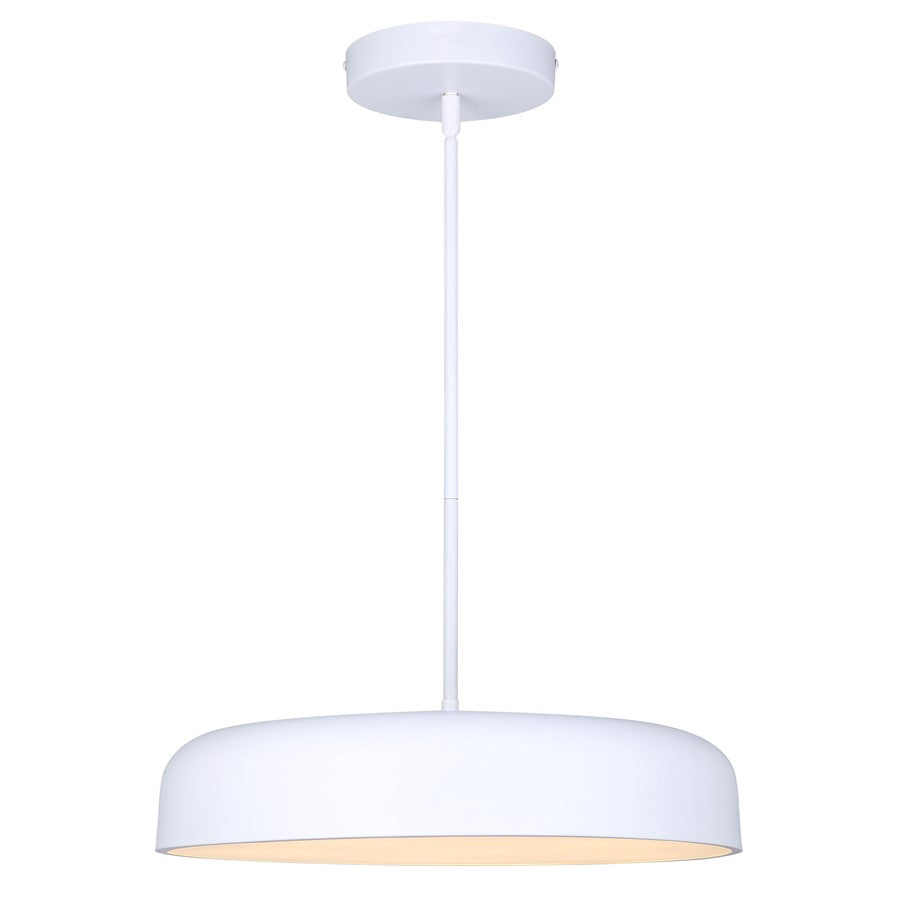 Canarm Zaria 18in 1-Light LED Chandelier | Matte White Acrylic | Dining Room & Living Room | 2200 Lumens, Dimmable 3CCT | Model LCH281A18WH