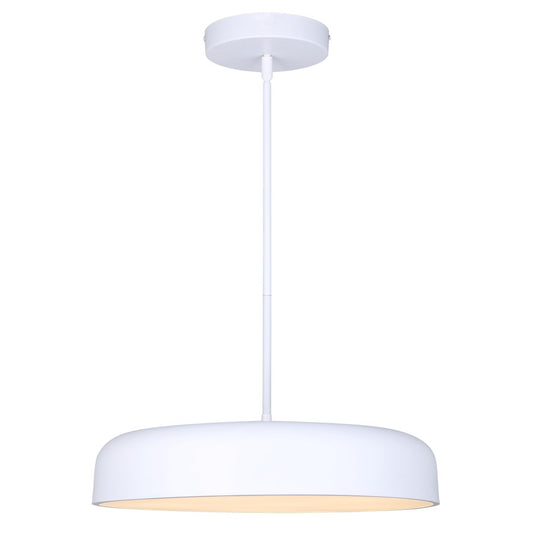 Canarm Zaria 18in 1-Light LED Chandelier | Matte White Acrylic | Dining Room & Living Room | 2200 Lumens, Dimmable 3CCT | Model LCH281A18WH