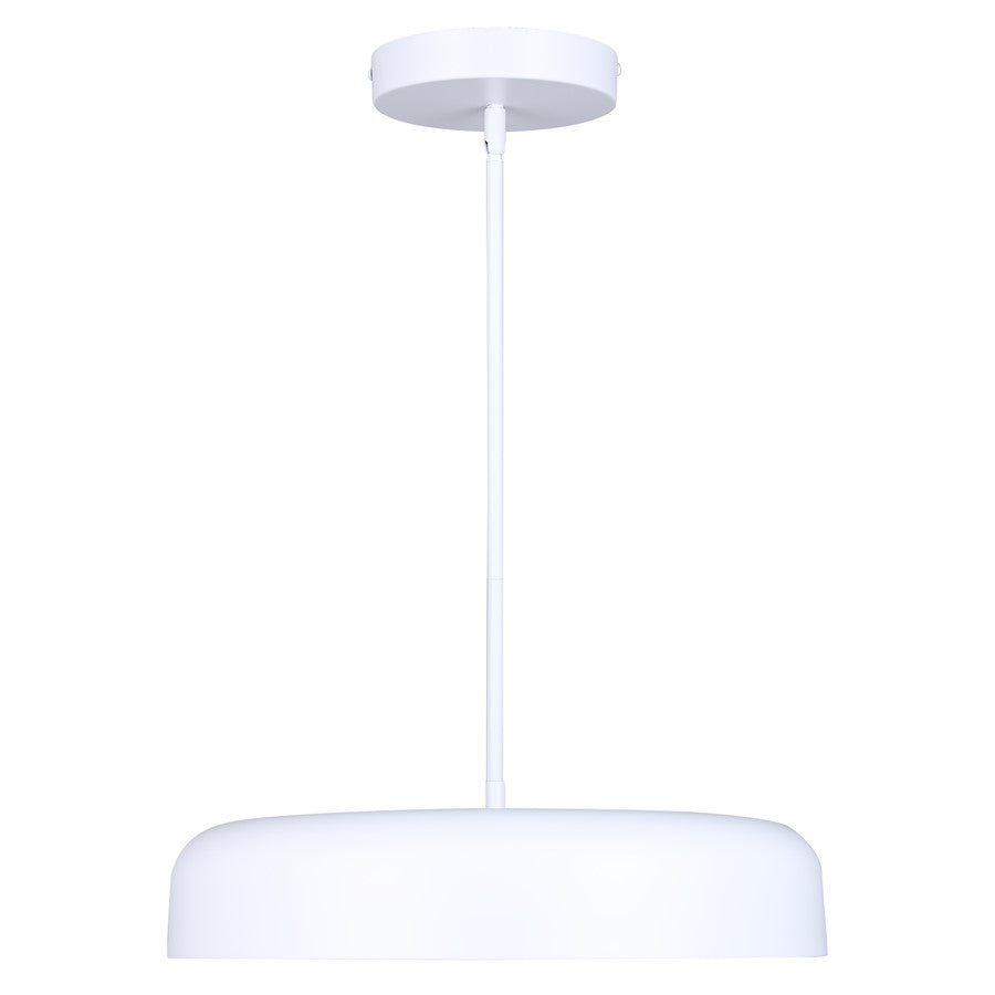 Canarm Zaria 18in 1-Light LED Chandelier | Matte White Acrylic | Dining Room & Living Room | 2200 Lumens, Dimmable 3CCT | Model LCH281A18WH