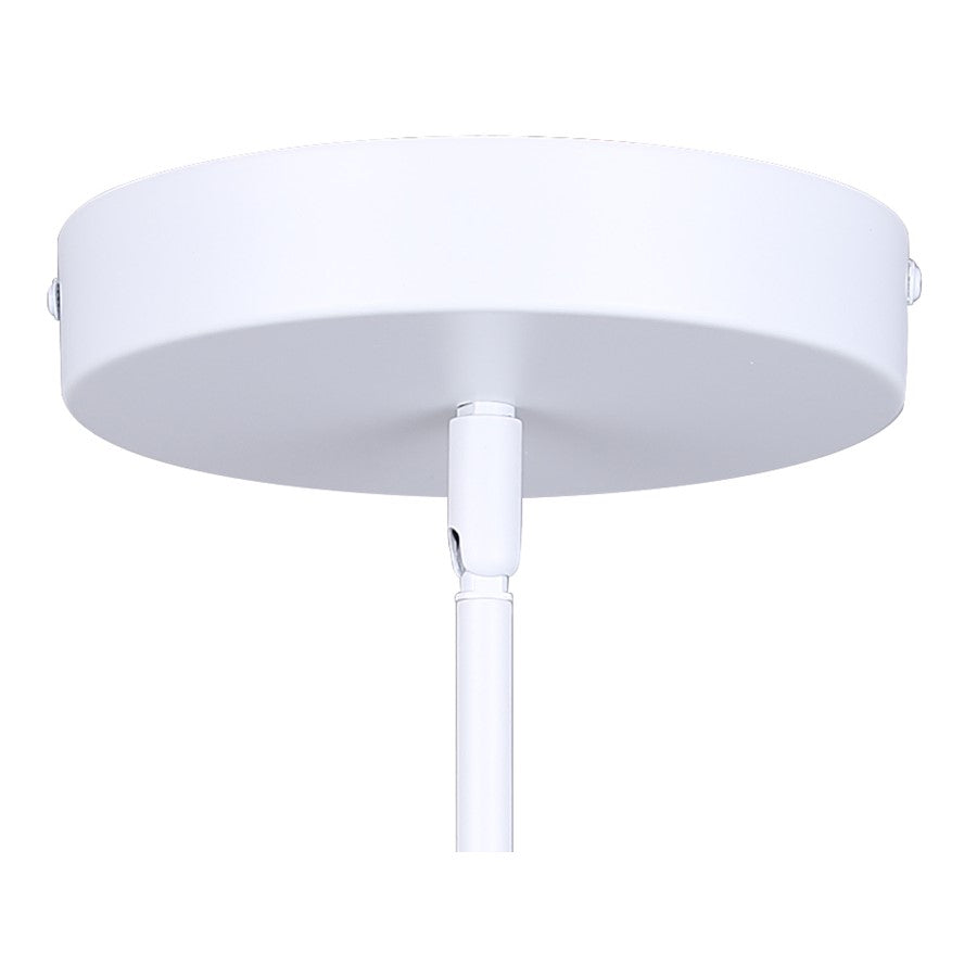 Canarm Zaria 18in 1-Light LED Chandelier | Matte White Acrylic | Dining Room & Living Room | 2200 Lumens, Dimmable 3CCT | Model LCH281A18WH