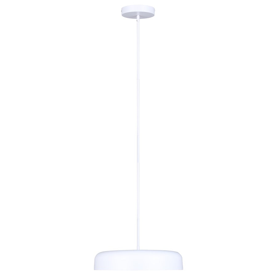 Canarm Zaria 18in 1-Light LED Chandelier | Matte White Acrylic | Dining Room & Living Room | 2200 Lumens, Dimmable 3CCT | Model LCH281A18WH
