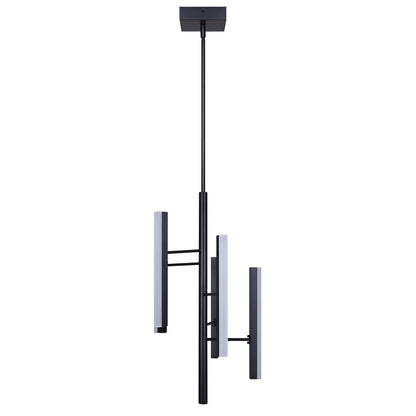 Canarm Yavin 13in 5-Light LED Chandelier | Matte Black Metal | Dining Room & Kitchen Island | 1700 Lumens, Dimmable 3CCT | Model LCH282A05BK