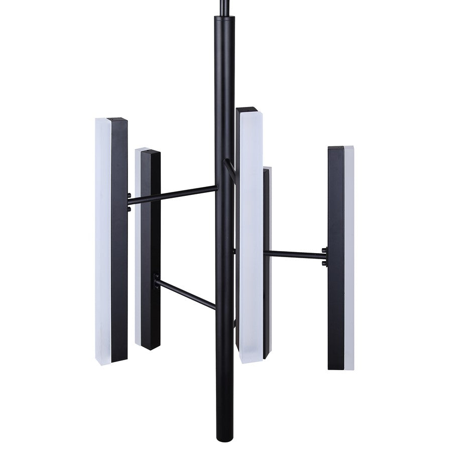 Canarm Yavin 13in 5-Light LED Chandelier | Matte Black Metal | Dining Room & Kitchen Island | 1700 Lumens, Dimmable 3CCT | Model LCH282A05BK