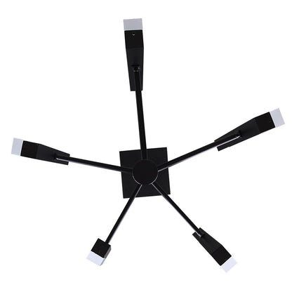 Canarm Yavin 13in 5-Light LED Chandelier | Matte Black Metal | Dining Room & Kitchen Island | 1700 Lumens, Dimmable 3CCT | Model LCH282A05BK