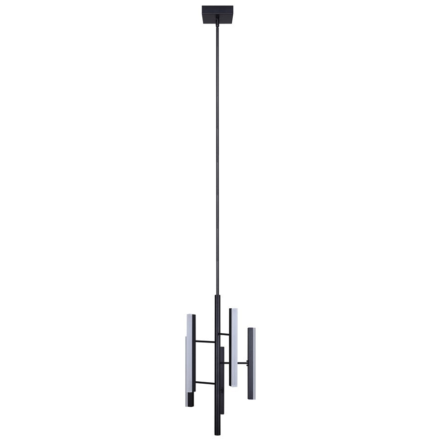 Canarm Yavin 13in 5-Light LED Chandelier | Matte Black Metal | Dining Room & Kitchen Island | 1700 Lumens, Dimmable 3CCT | Model LCH282A05BK