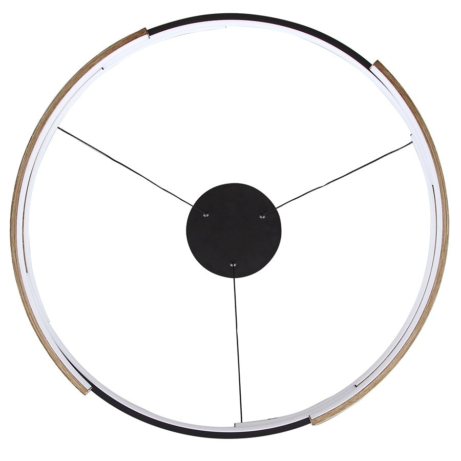 Canarm Azria 24in 6-Light LED Chandelier | Matte Black & Brushed Brown Metal | Dining Room & Entryway | 2100 Lumens, Dimmable | Model LCH283A24BKB