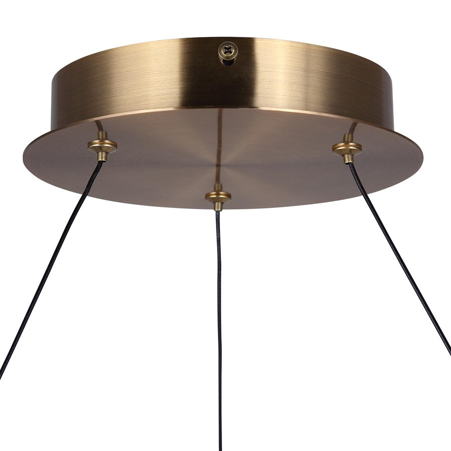 Canarm Elynn 23in 1-Light LED Chandelier | Gold and Marble Acrylic | Dining Room & Living Room | 23.5 x 23.5 x 18 in | Model LCH294A24GD